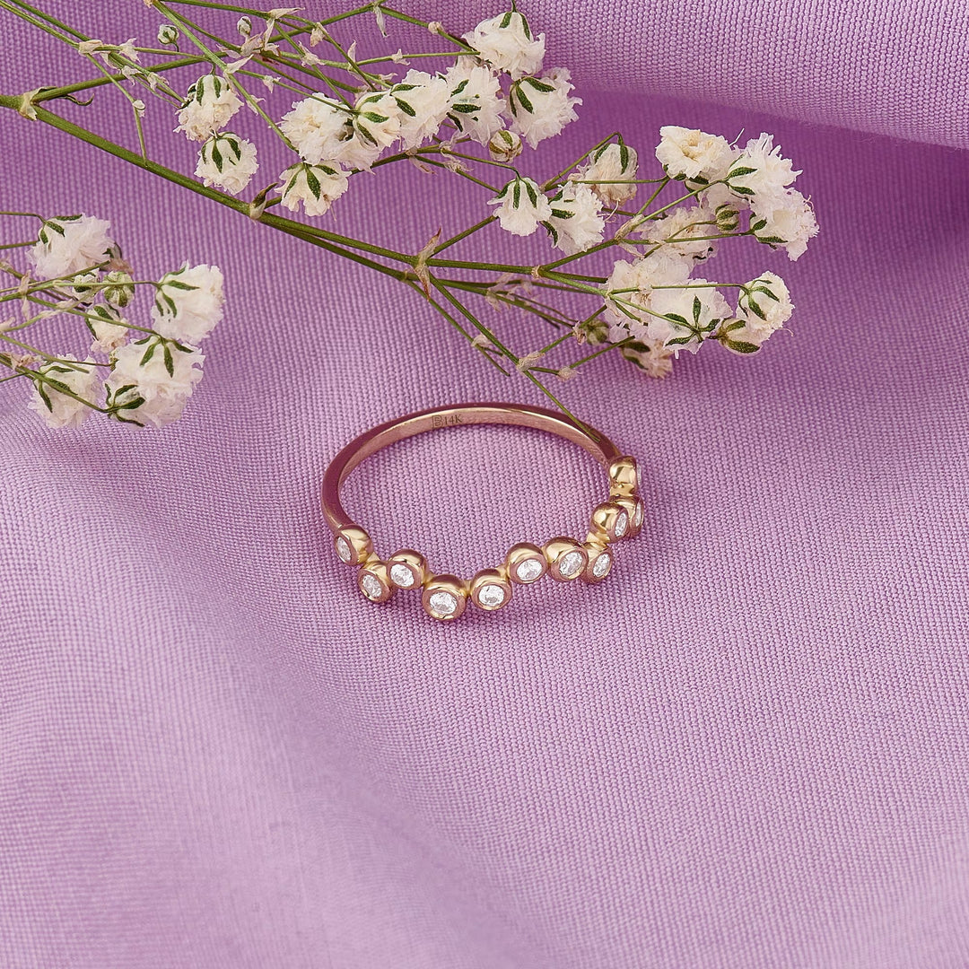Bezel Set Round Cut Diamond Wedding Ring for Birthday Gift - Doozy Diamonds