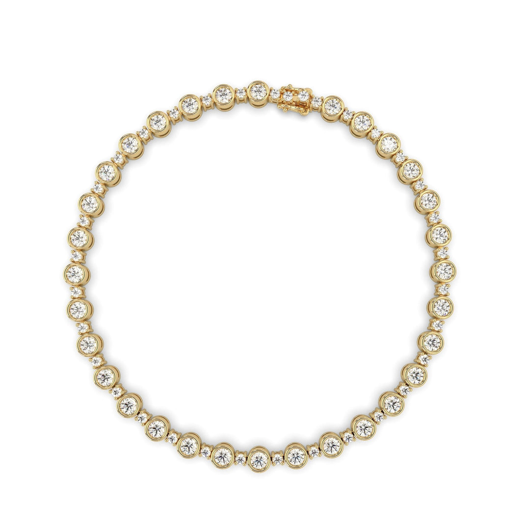 Bezel Set Round Cut Lab-Grown Diamond Tennis Bracelet For Women