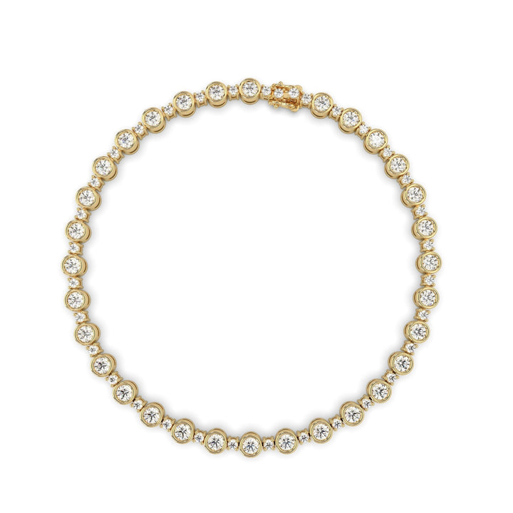 Bezel Set Round Cut Lab-Grown Diamond Tennis Bracelet For Women