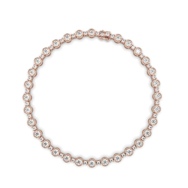 Bezel Set Round Cut Lab-Grown Diamond Tennis Bracelet For Women