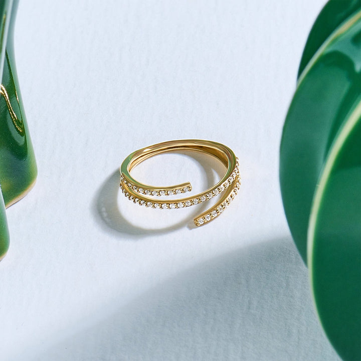 Diamond Wrap Around Lab-Grown Ring for Her Birthday Gift