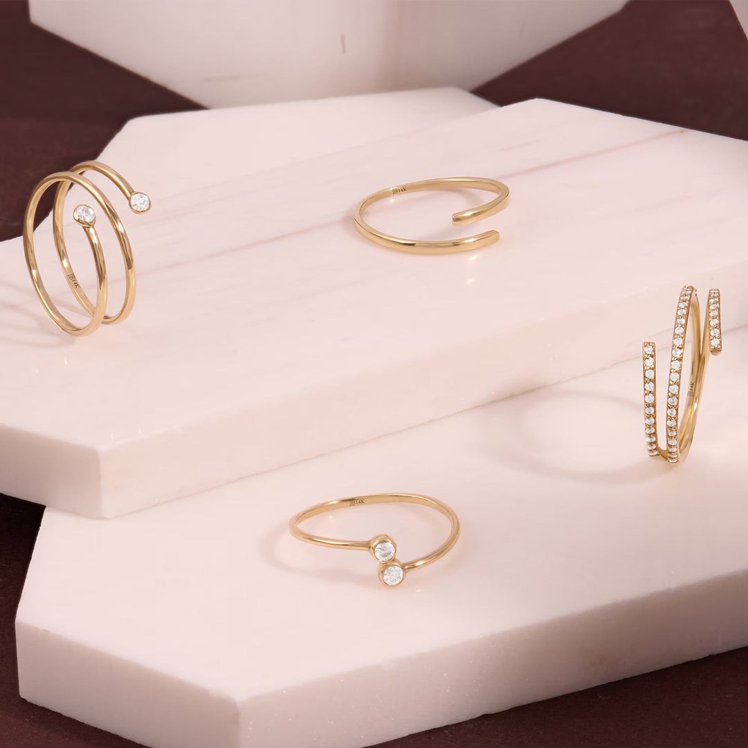 Diamond Wrap Around Lab-Grown Ring for Her Birthday Gift