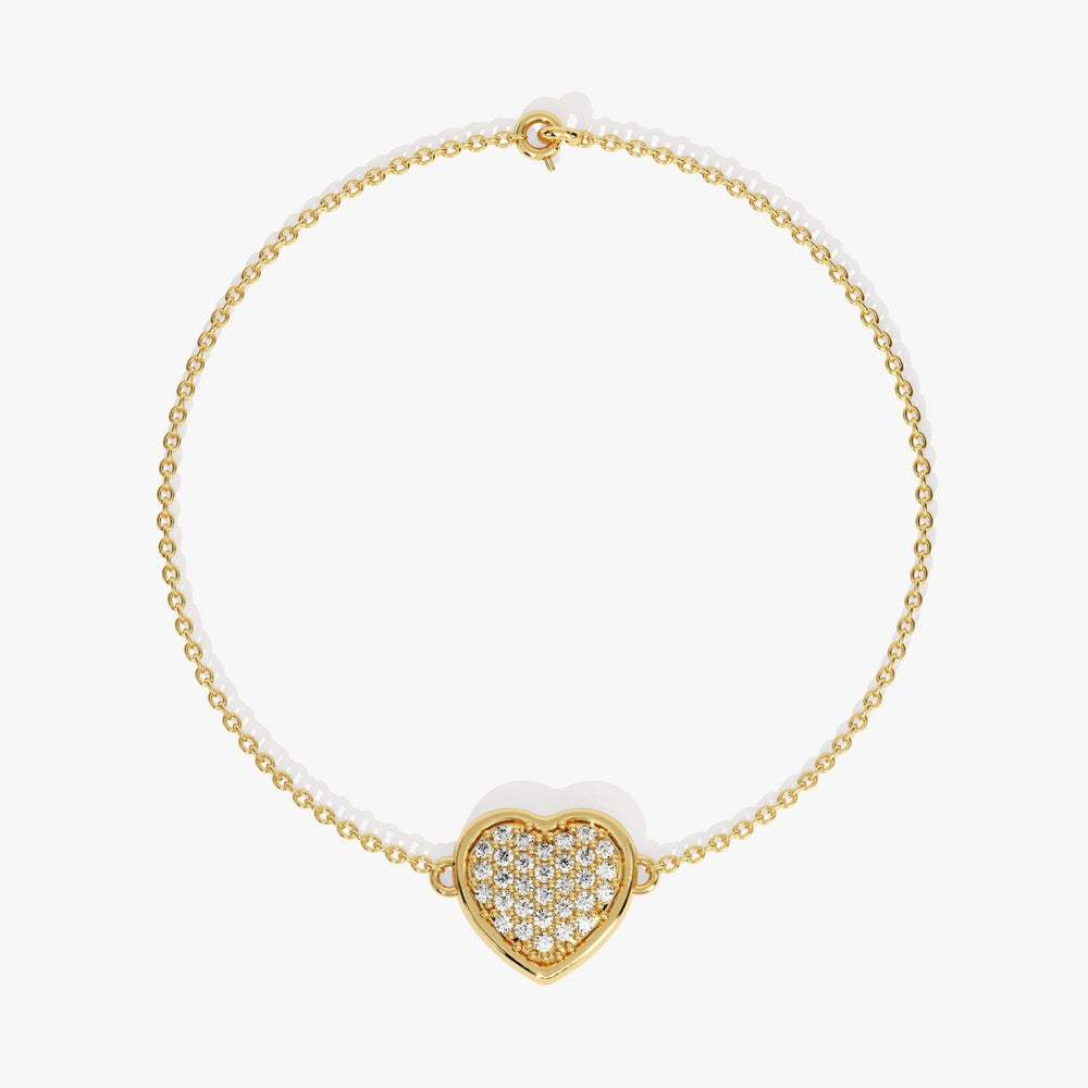Round Cut Diamond Heart Bracelet For Her - Doozy Diamonds