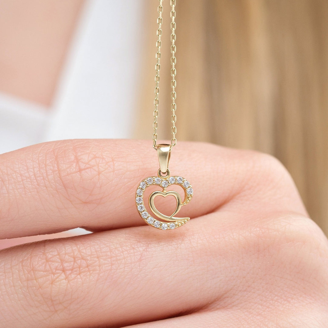 Intertwined Hearts Diamond Necklace for Anniversary Gift - Doozy Diamonds