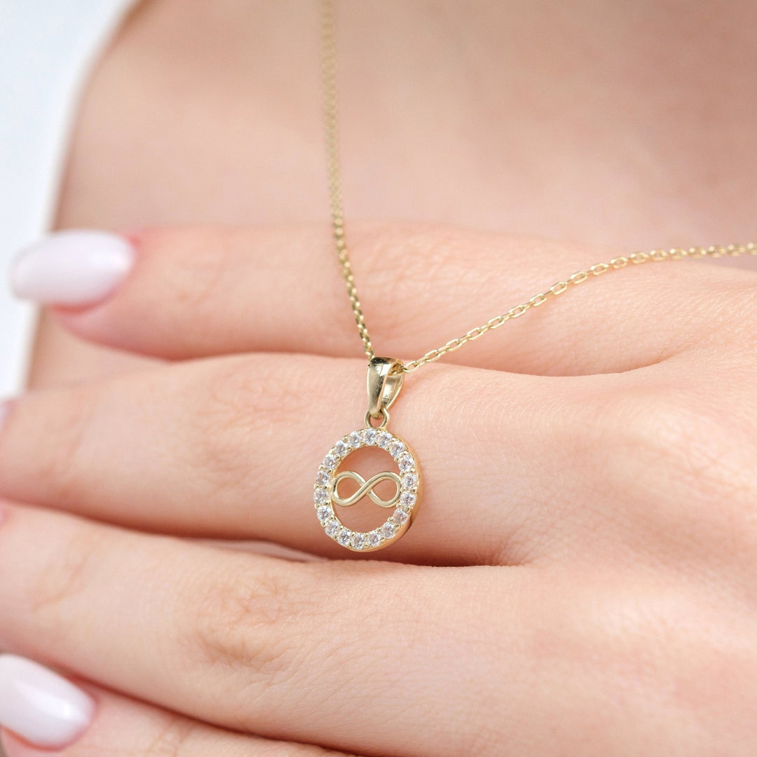 Circle with Infinity Diamond Necklace for Birthday Gift - Doozy Diamonds