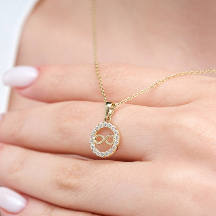 Circle with Infinity Diamond Necklace for Birthday Gift - Doozy Diamonds