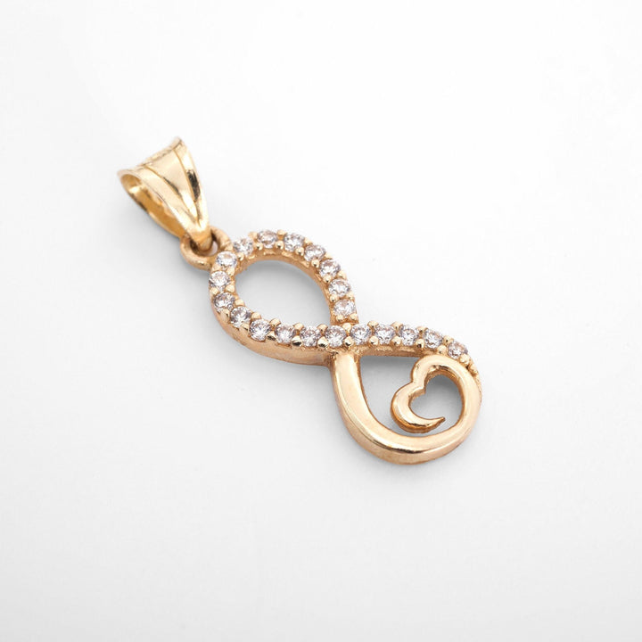 14K Solid Gold Heart with Infinity Diamond Necklace for Women - Doozy Diamonds