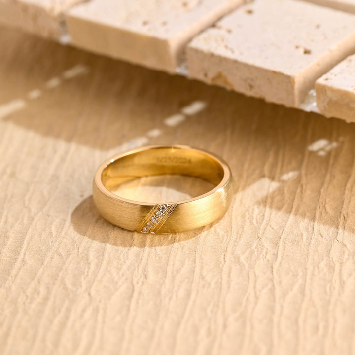 0.15CT Round Cut Lab Grown Men's Wedding Band in Solid Gold - Doozy Diamonds