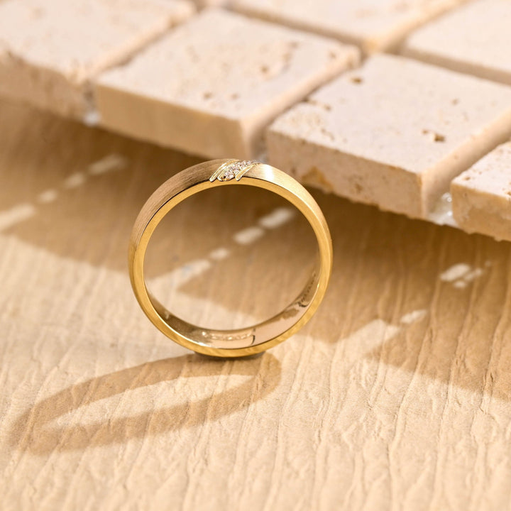 0.15CT Round Cut Lab Grown Men's Wedding Band in Solid Gold - Doozy Diamonds