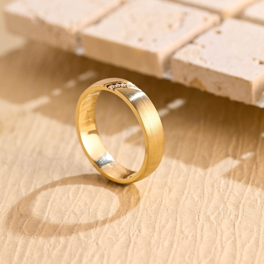0.15CT Round Cut Lab Grown Men's Wedding Band in Solid Gold - Doozy Diamonds
