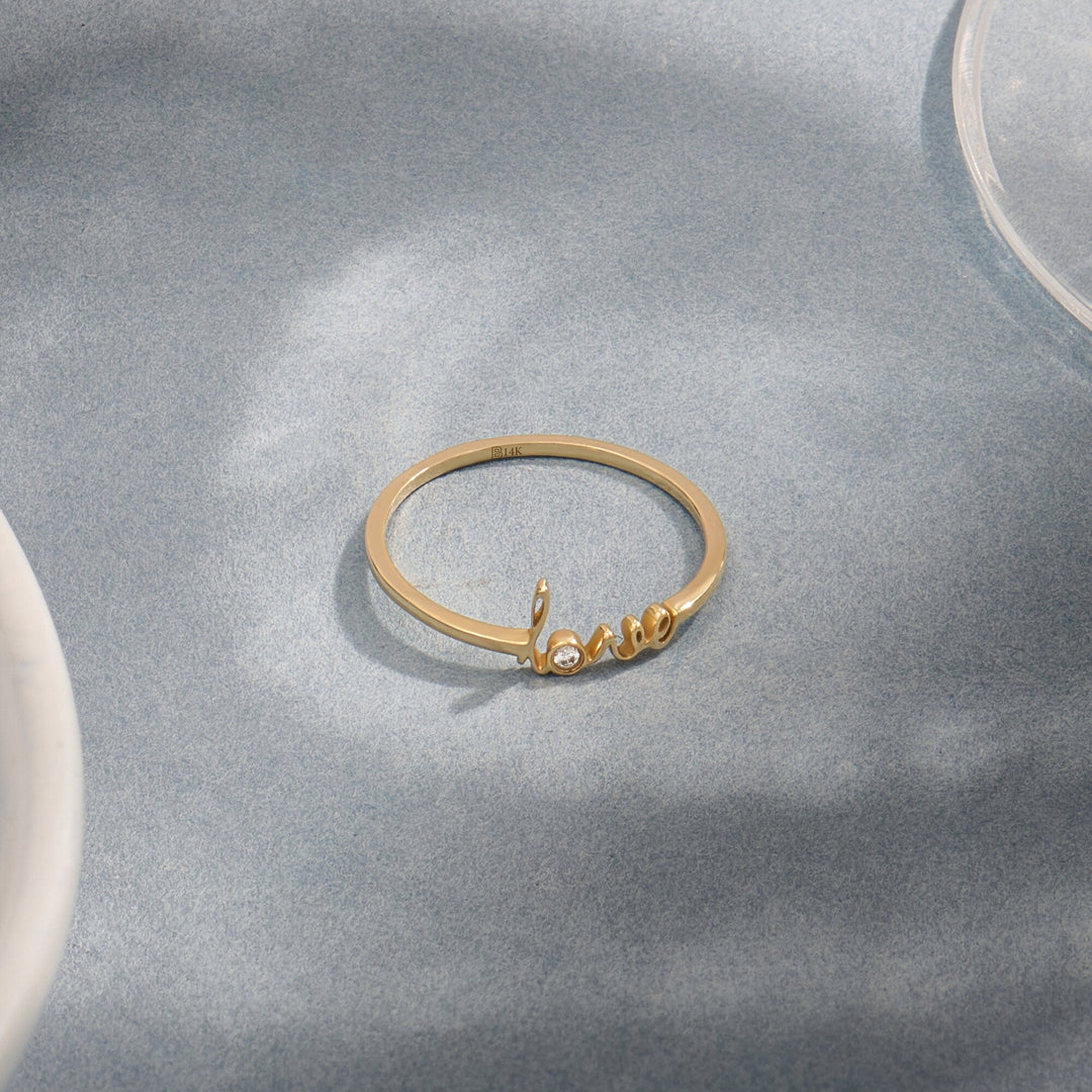 Love lab grown diamonds Ring in Solid Yellow Gold - Doozy Diamonds