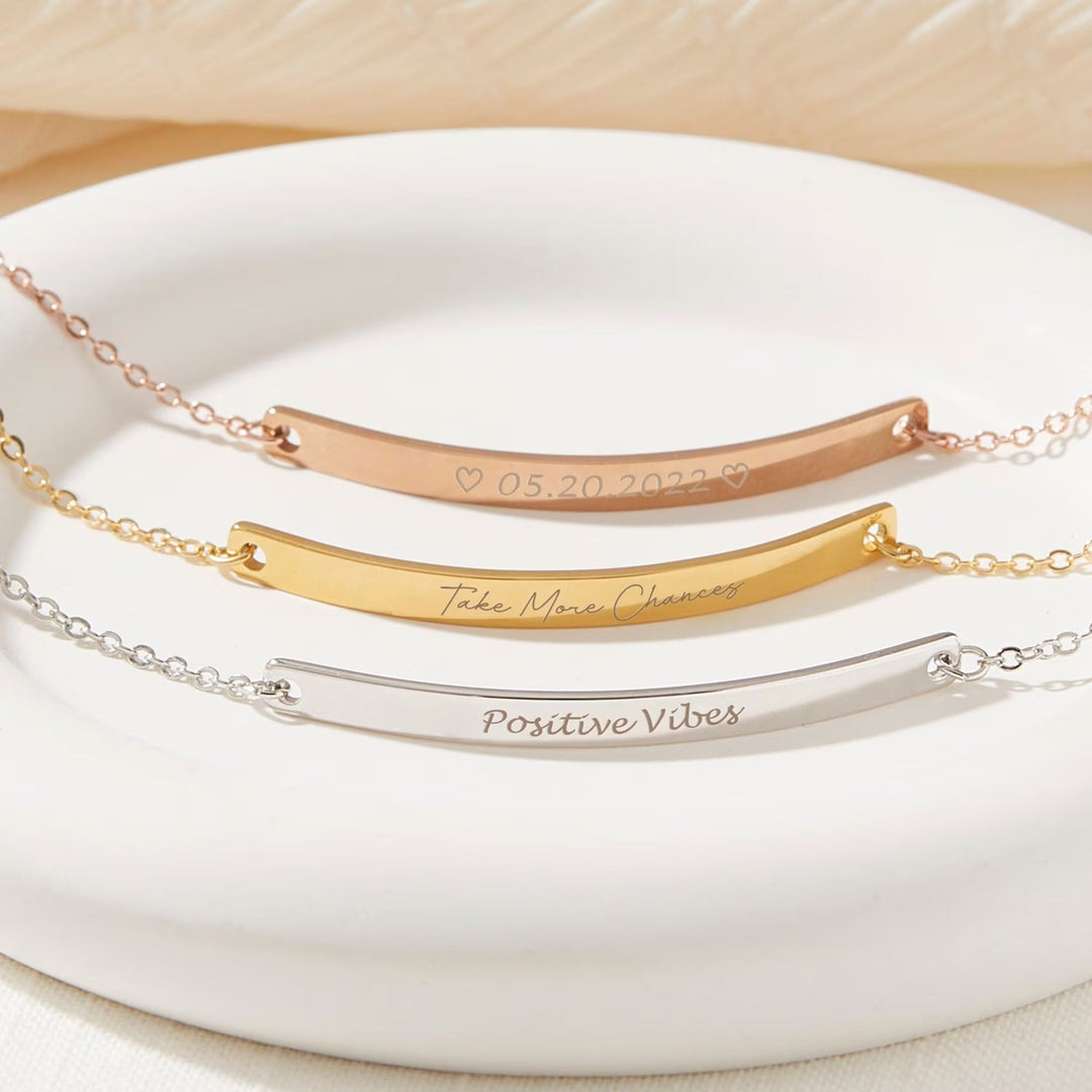 Personalized Engraved Gold Bracelet for Mother's Day Gift - Doozy Diamonds