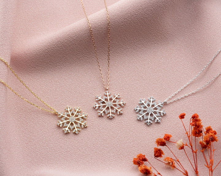 Round Cut lab grown diamonds Snowflake Pendant for Women - Doozy Diamonds