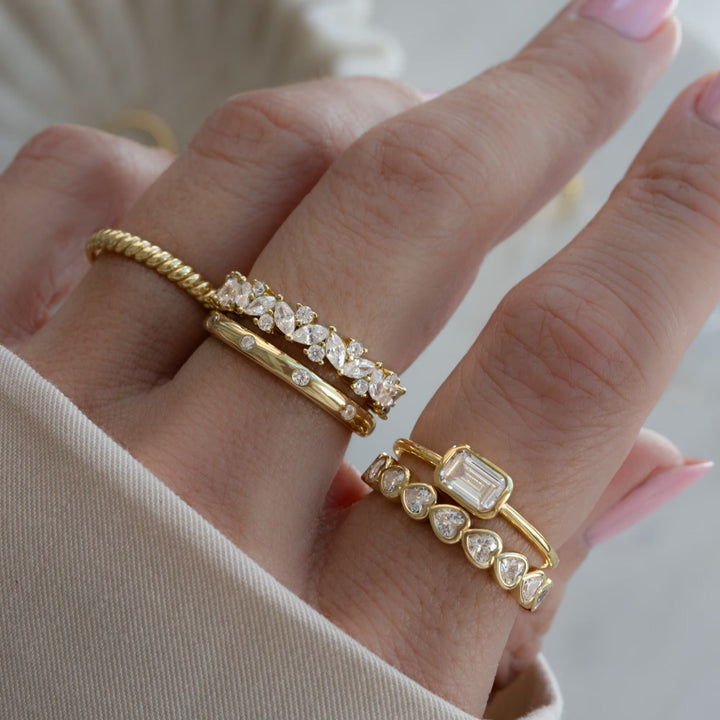 Bezel Set Heart Shape Eternity Diamond Band for Her - Doozy Diamonds