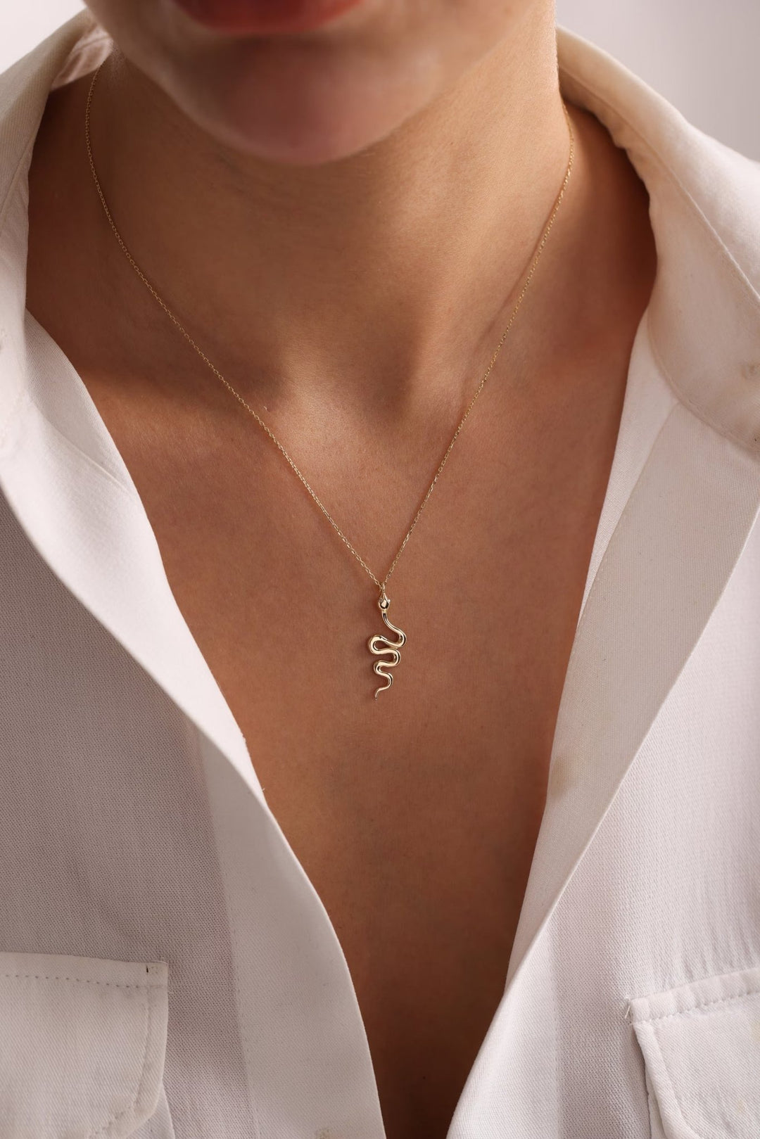 14K Solid Gold Unique Snap Necklace for Christmas Gift - Doozy Diamonds