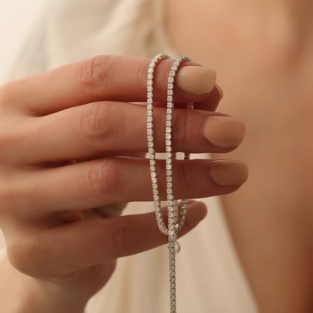 Round Cut Diamond lab grown diamond Tennis Necklace for Women - Doozy Diamonds