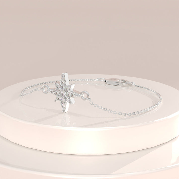 Round Cut Diamond Tiny Star Bracelet For Gift - Doozy Diamonds