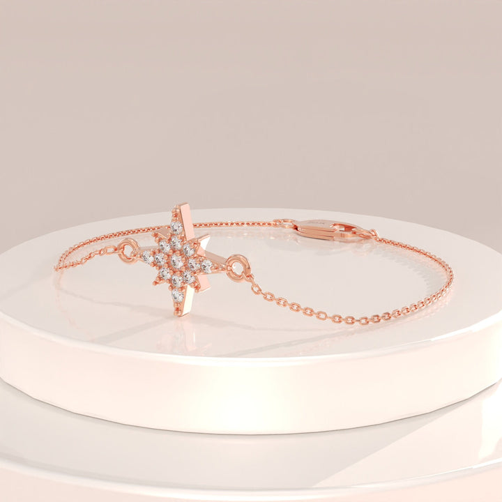 Round Cut Diamond Tiny Star Bracelet For Gift - Doozy Diamonds
