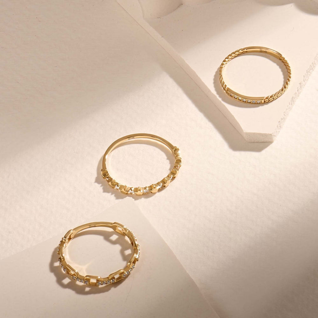 Link Chain Diamond lab grown diamond Wedding Band in 18K Gold - Doozy Diamonds