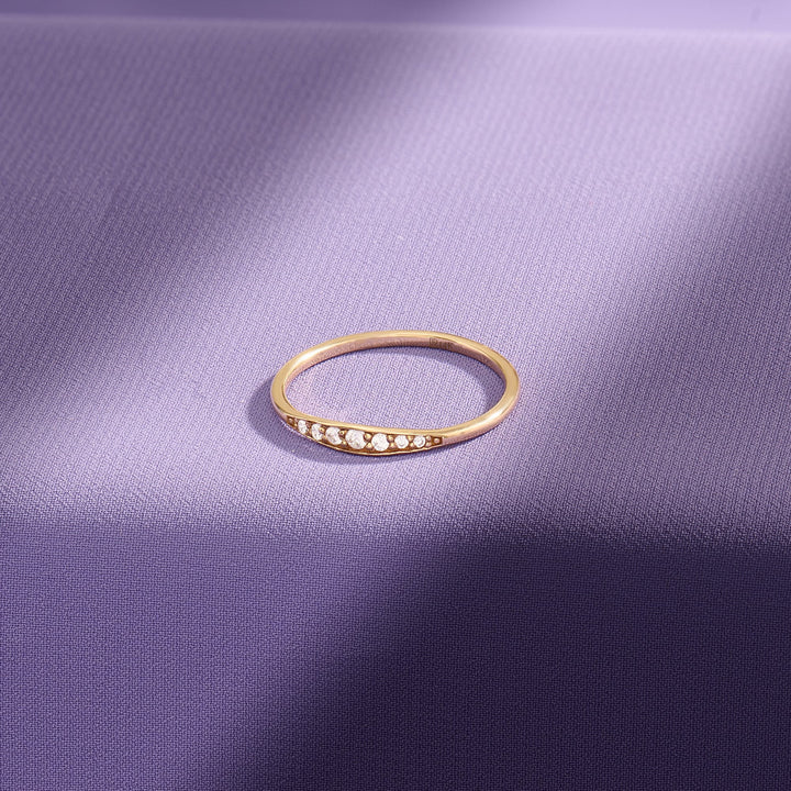 Round Cut Diamond lab grown diamond Wedding Band Gift in 10K Gold - Doozy Diamonds