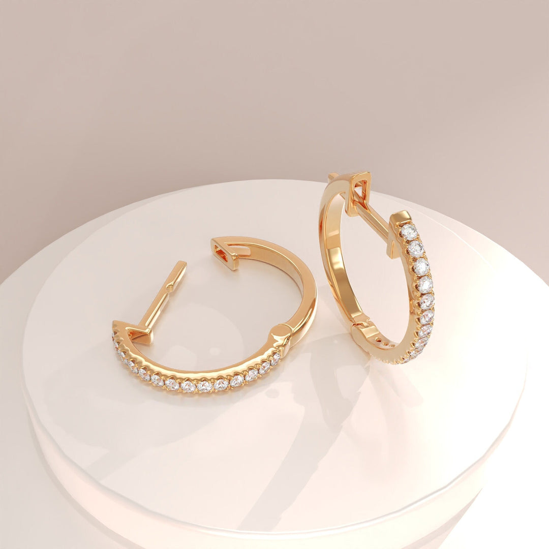 1.2CT Round Hoop lab grown diamonds Earrings For Women - Doozy Diamonds