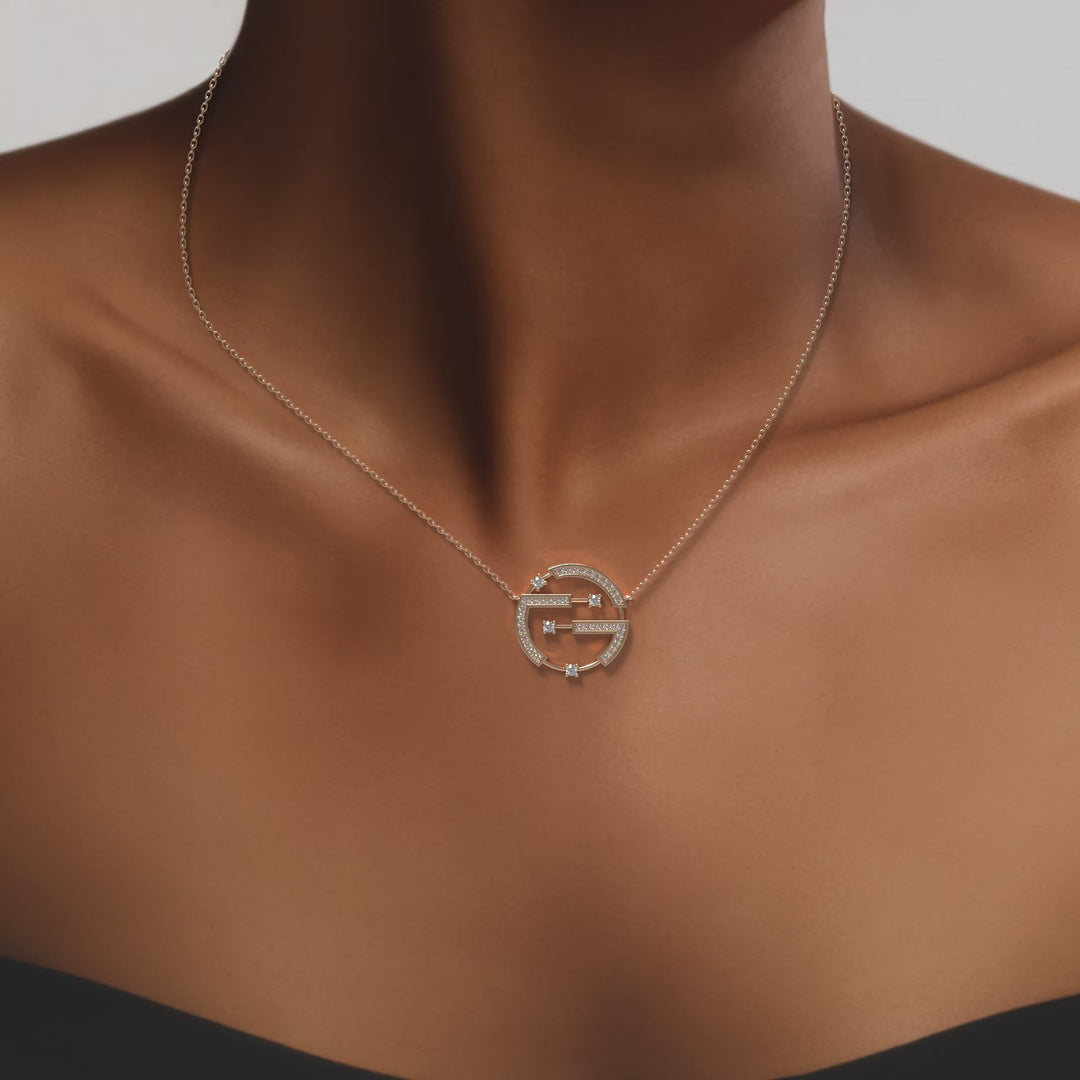 Round Cut Diamond Unique Necklace for Her - Doozy Diamonds