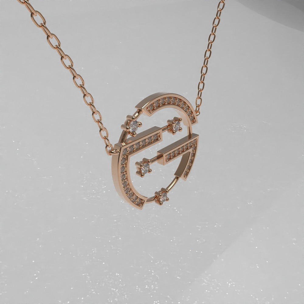 Round Cut Diamond Unique Necklace for Her - Doozy Diamonds