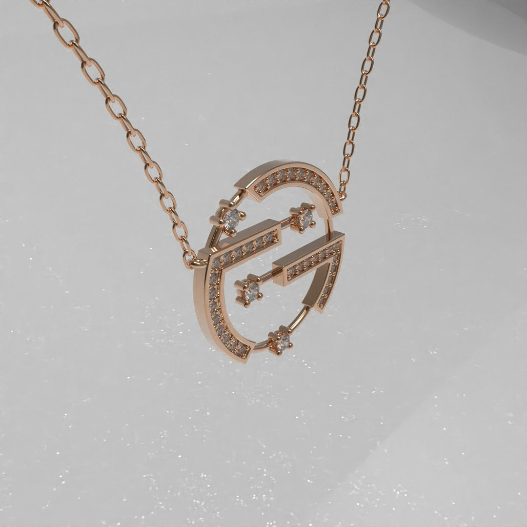 Round Cut Diamond Unique Necklace for Her - Doozy Diamonds