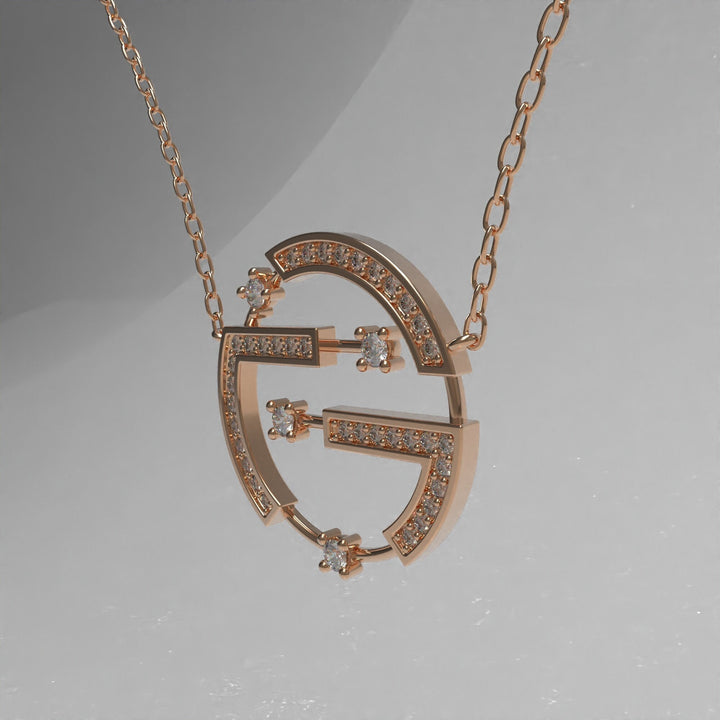 Round Cut Diamond Unique Necklace for Her - Doozy Diamonds