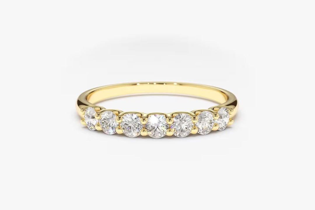 Round Cut Shared Prongs Diamond Band for Women - Doozy Diamonds
