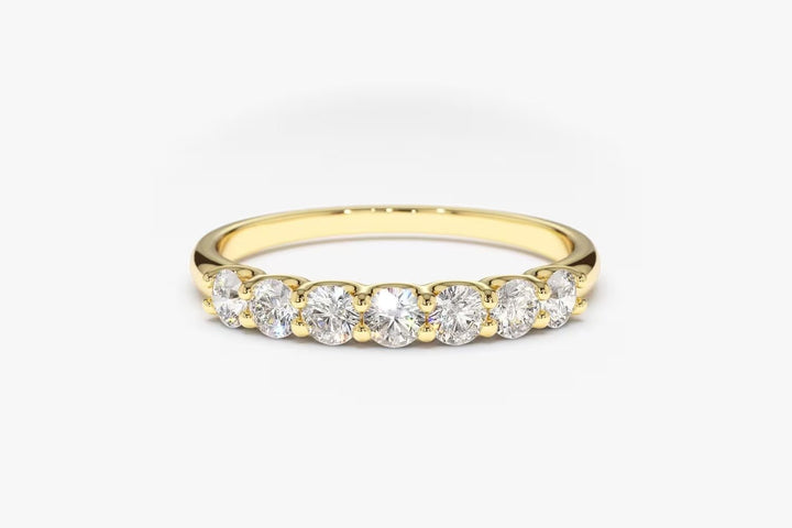 Round Cut Shared Prongs Diamond Band for Women - Doozy Diamonds