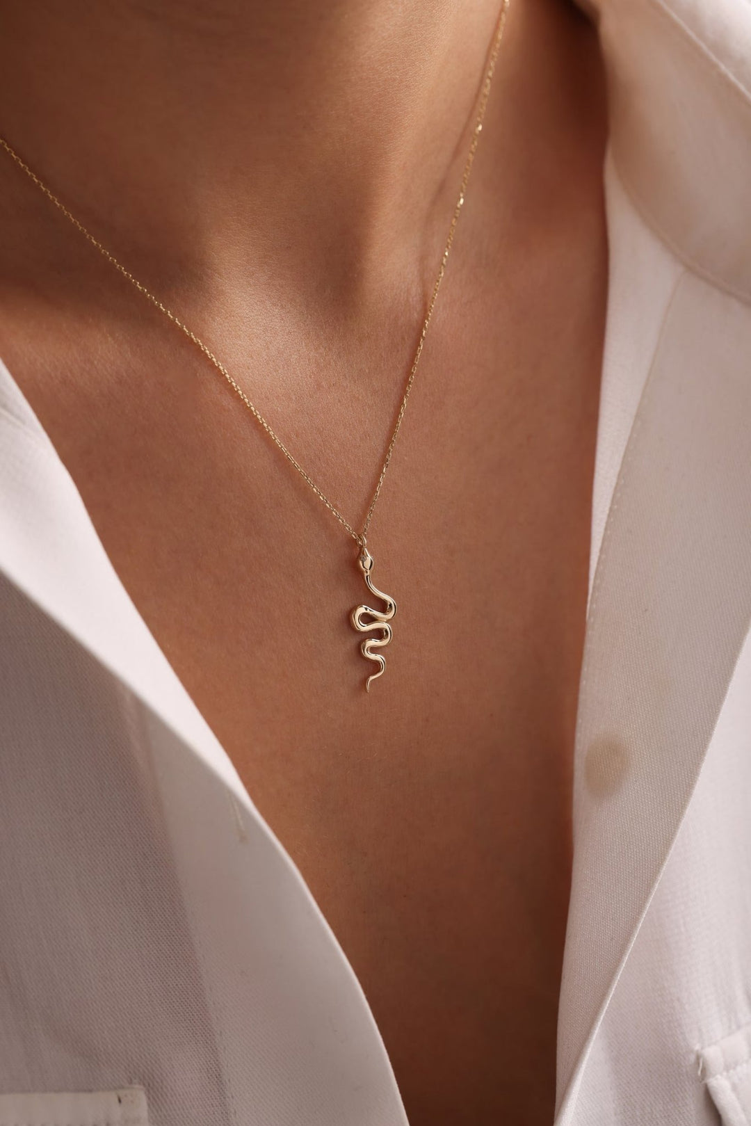 14K Solid Gold Unique Snap Necklace for Christmas Gift - Doozy Diamonds