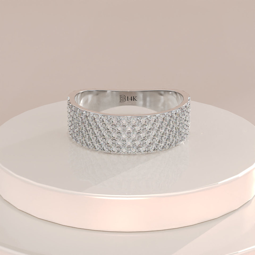 Round Cut Diamond Pave Thick Ring Gift for Her - Doozy Diamonds