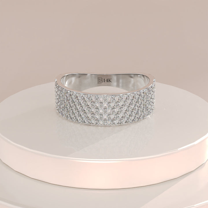 Round Cut Diamond Pave Thick Ring Gift for Her - Doozy Diamonds