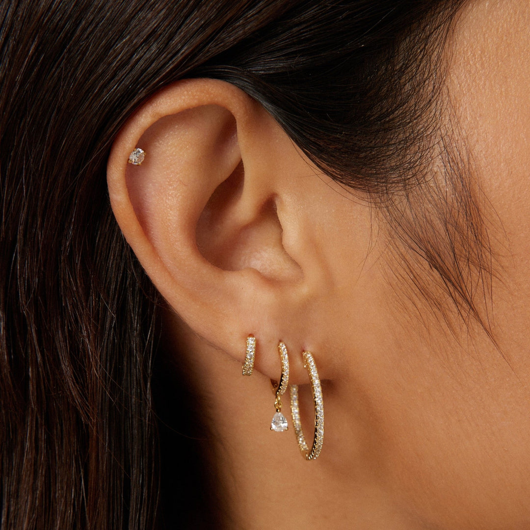 Round Cut Diamond Cartilage Earring for Her - Doozy Diamonds