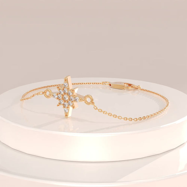 Round Cut Diamond Tiny Star Bracelet For Gift - Doozy Diamonds