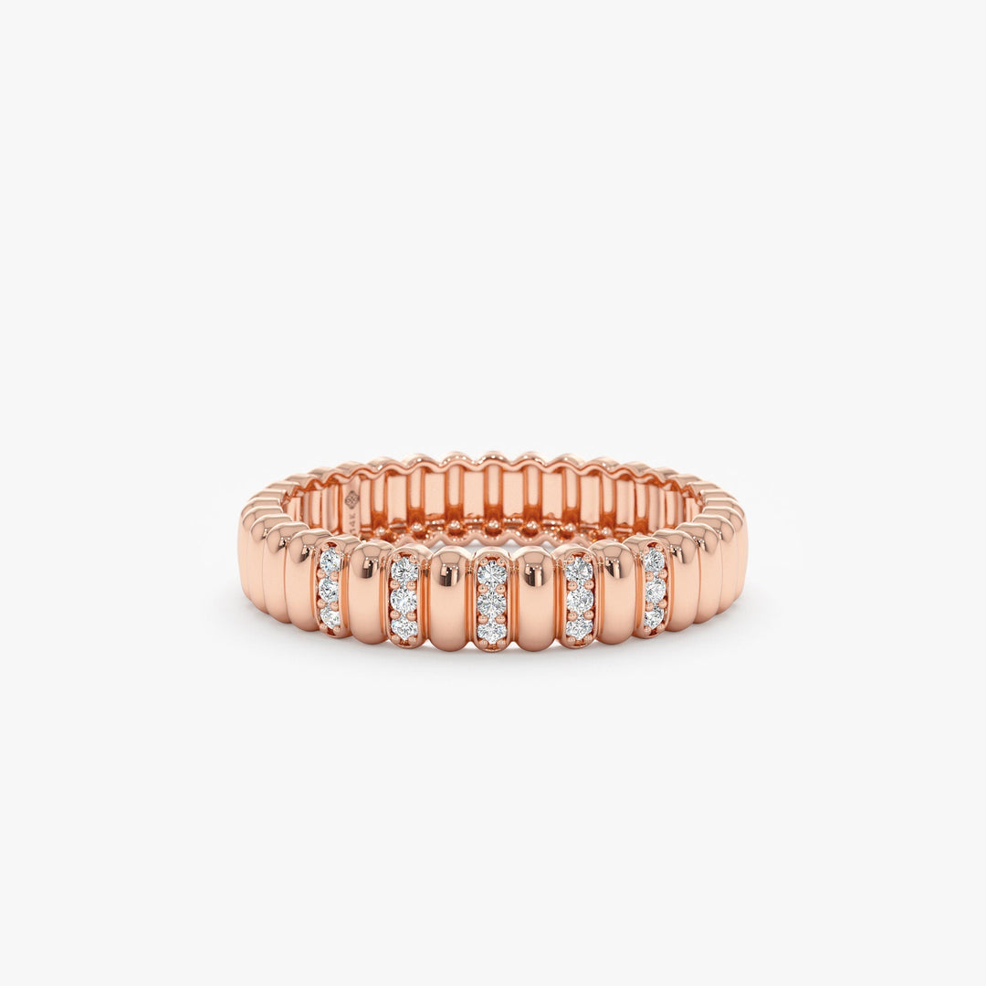 Round Cut Diamond Half Eternity Unique Wedding Ring for Her - Doozy Diamonds