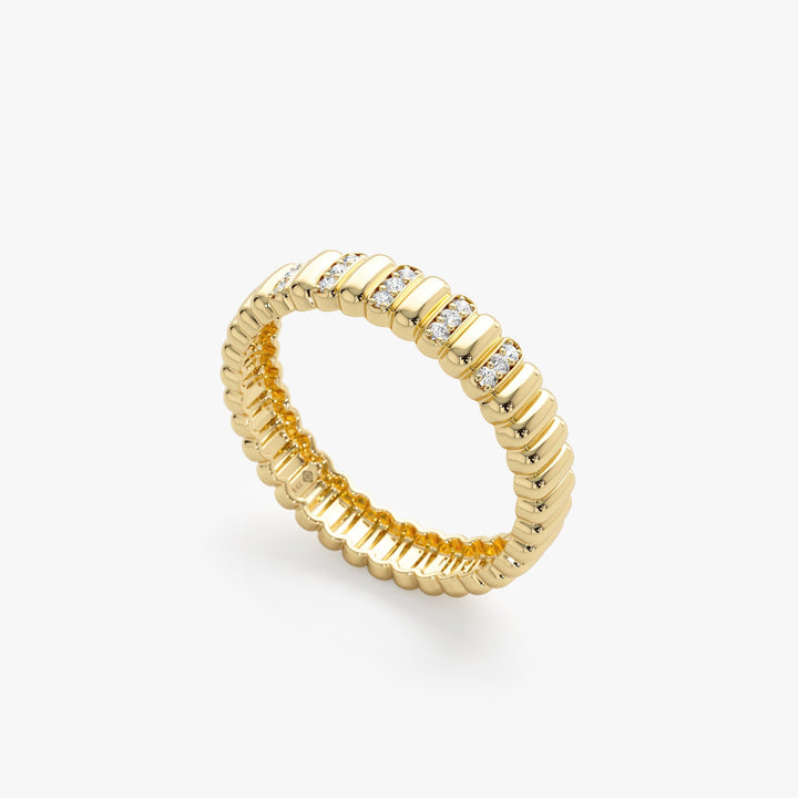Round Cut Diamond Half Eternity Unique Wedding Ring for Her - Doozy Diamonds