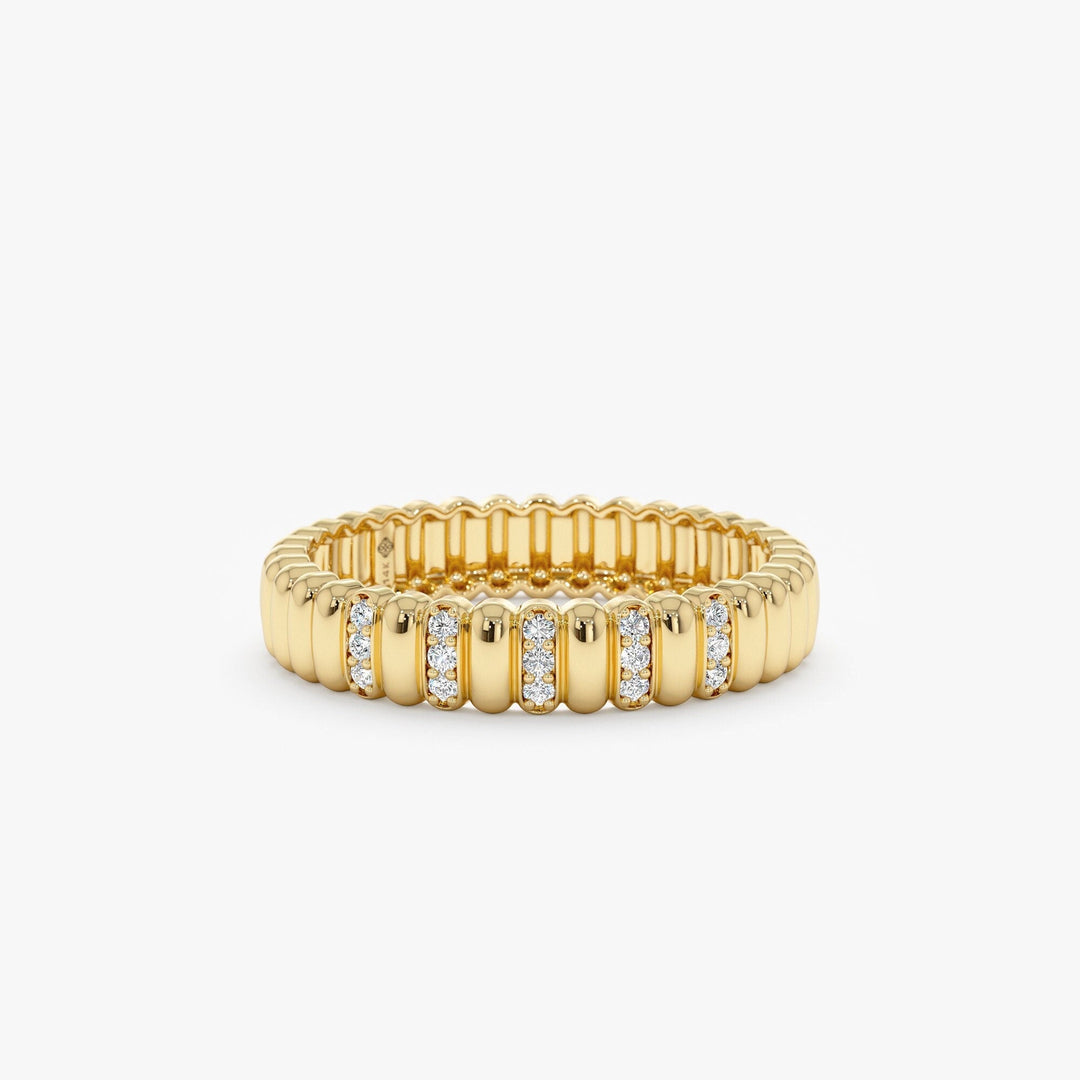 Round Cut Diamond Half Eternity Unique Wedding Ring for Her - Doozy Diamonds
