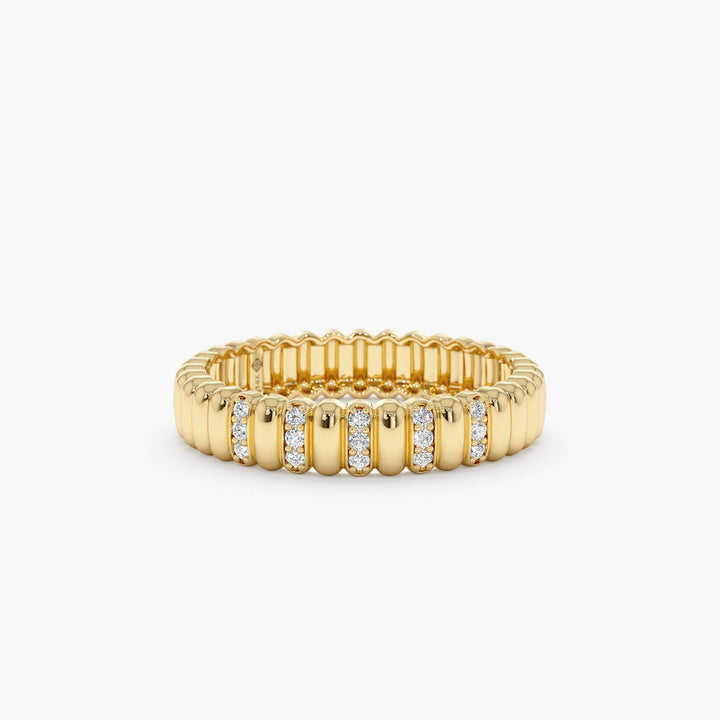 Round Cut Diamond Half Eternity Unique Wedding Ring for Her - Doozy Diamonds