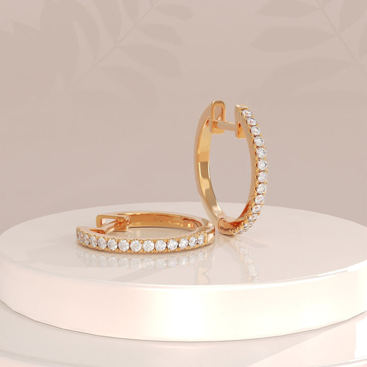 1.2CT Round Hoop lab grown diamonds Earrings For Women - Doozy Diamonds