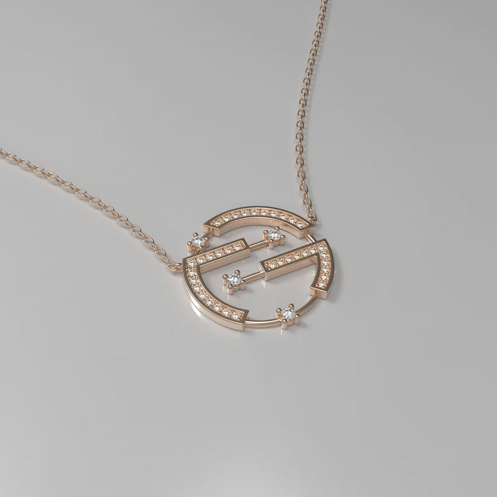 Round Cut Diamond Unique Necklace for Her - Doozy Diamonds