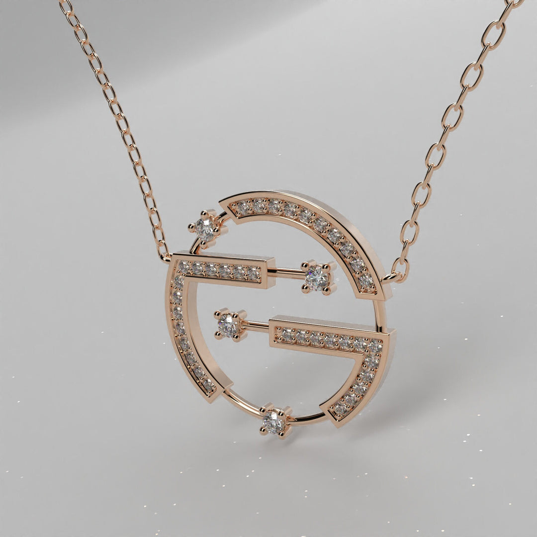 Round Cut Diamond Unique Necklace for Her - Doozy Diamonds