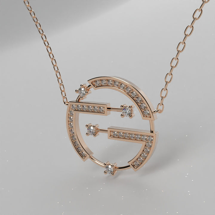 Round Cut Diamond Unique Necklace for Her - Doozy Diamonds