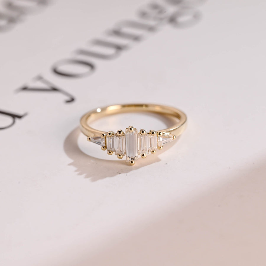 Baguette baguette diamond wedding band front view