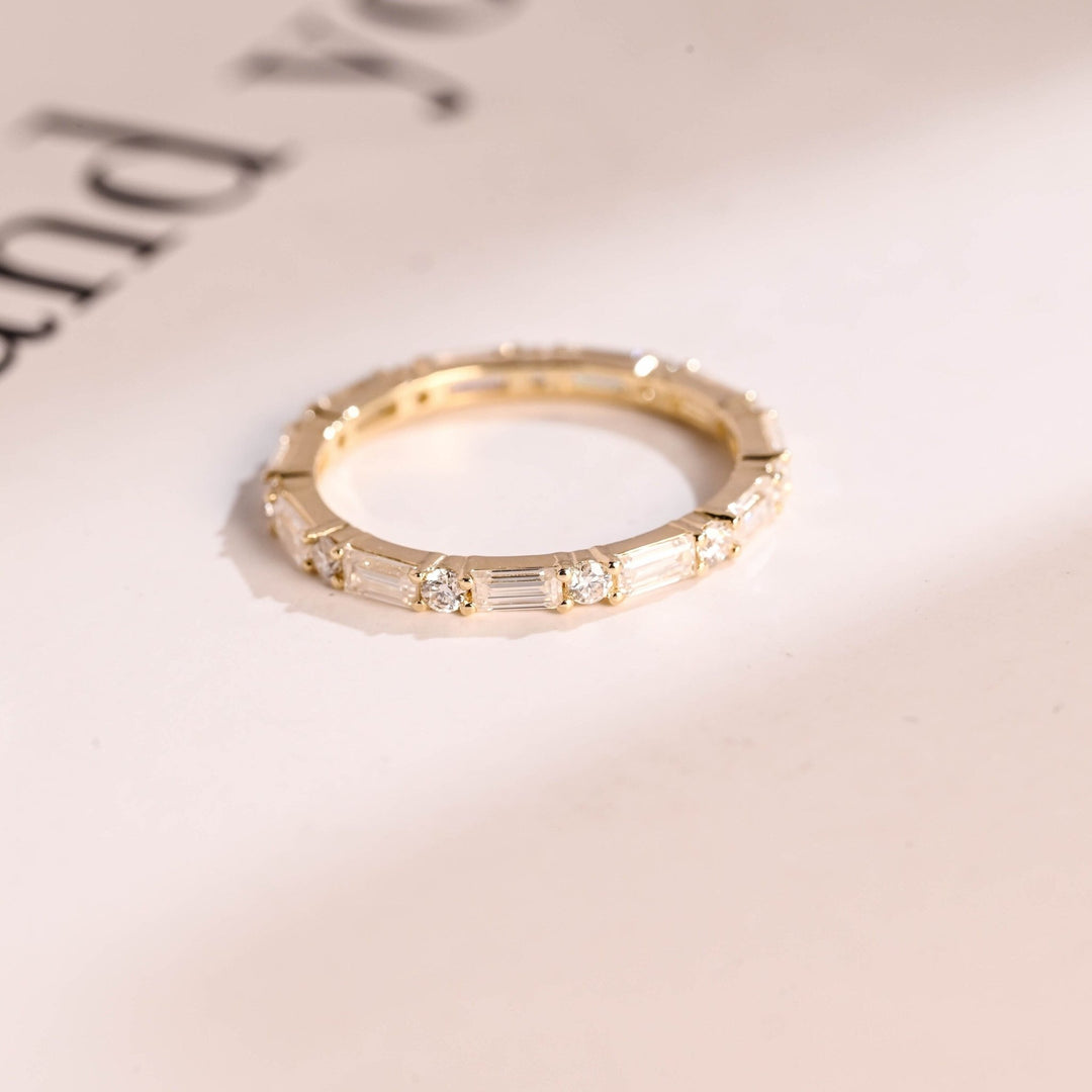 Ethically sourced round & baguette diamond eternity band