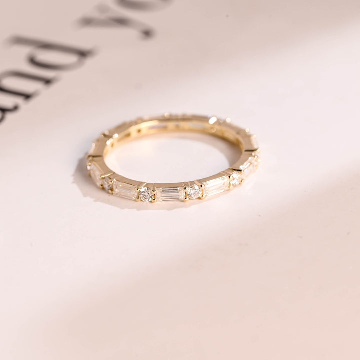 Ethically sourced round & baguette diamond eternity band