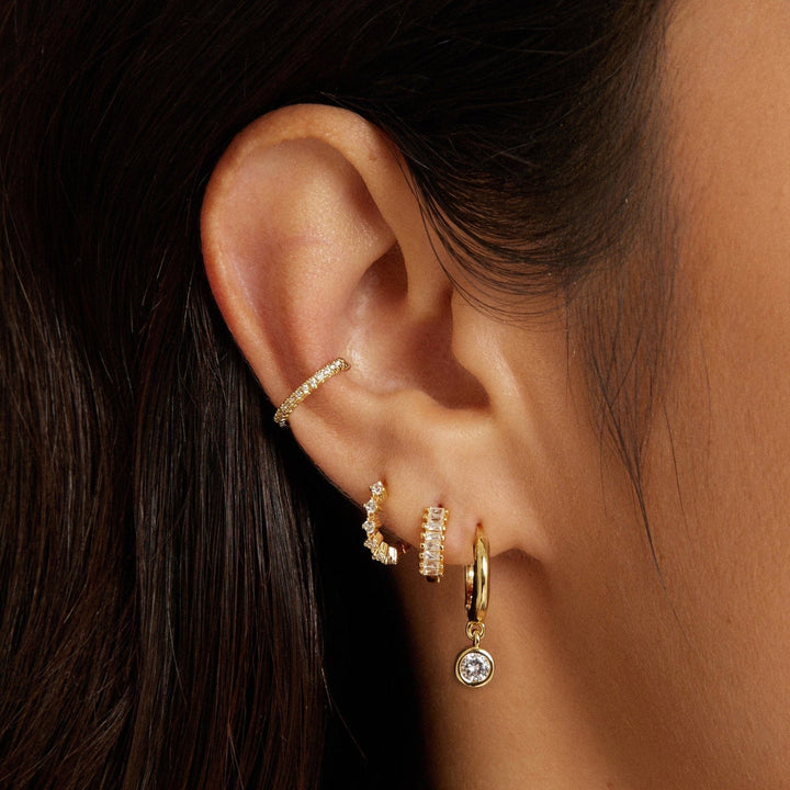 Round Cut Diamond Hoop Earring Gift for Women - Doozy Diamonds