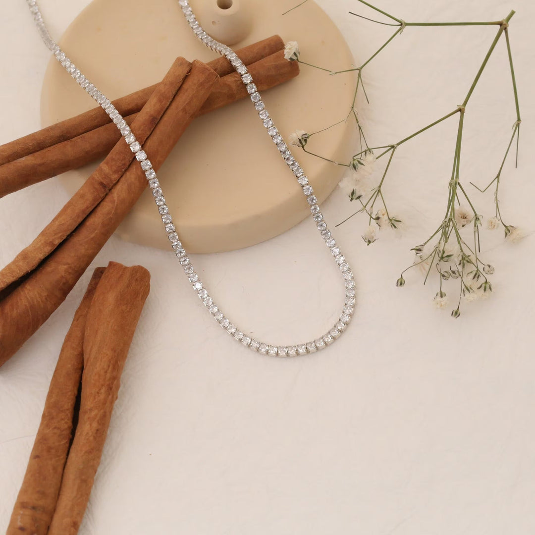 Round Cut Diamond lab grown diamond Tennis Necklace for Women - Doozy Diamonds