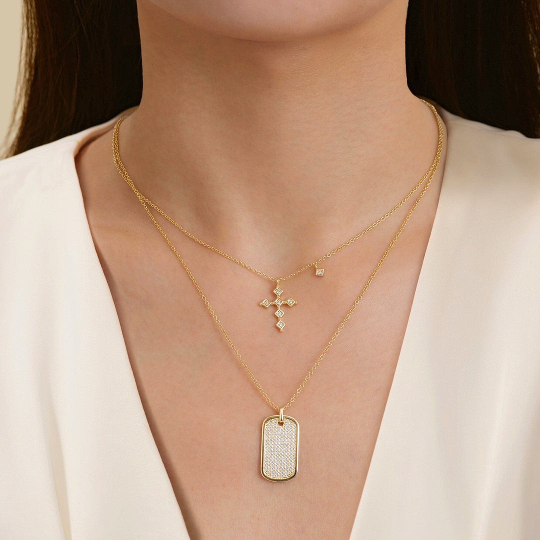 Cross Round Cut Diamond Necklace Gift for Women - Doozy Diamonds